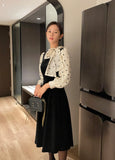 Poche Dot Velvet Tie Brushed Blouse