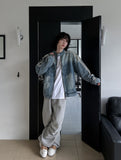 Wings Track Gradient Pinch Denim Jacket
