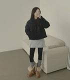 Soft Fur Fluffy Back Banding Mini Skirt