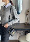 Ebon Shirt Layered Knit Cardigan