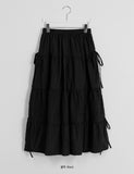 Hondas Nylon Ribbon Tiered Long Skirt