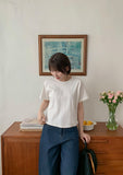 [BAONHAUS] Hyeongo Ribbed Crop Short Sleeve Tee