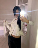 [3SET] Woomin Lace Muffler Short Sleeve Cardigan Long Sleeve T-Shirt Set