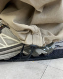 Defun diagonal cargo cotton pants