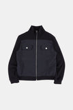 Chest pocket 2-way zip-up knit jacket