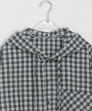 [unisex] Kanbilli Check Over Hooded Short Sleeve Shirt