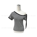 Tio Stripe Strap Overshoulder Tee