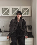 Kuden damage crop denim jacket