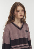Cable Waffen V-Neck Knit