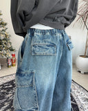 Kens zipper cargo denim pants