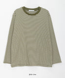 Myonde color matching stripe long sleeve tee