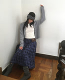 Solpa Check Flare Tiered Long Skirt