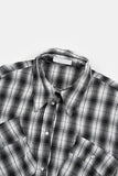 Rough crop sleeveless snap check shirt