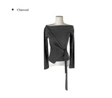 Kojin Studded Wrap Tie Off-Shoulder T-Shirt