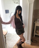Nobis Ribbed Crop Cardigan