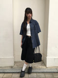 [Planning] Freck Denim Overfit Short Sleeve Denim Shirt