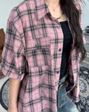 Labia pocket check shirt