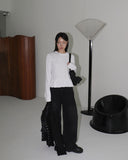 Nais Frill Layered Round Long Sleeve T-Shirt