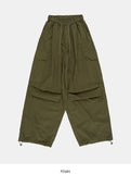 Balloon wide big cargo pocket banding pants