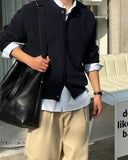 Hidden Button Round Cardigan