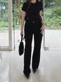 High Waist Black Bootcut Pants