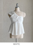 Onde Unbal shirring sleeveless blouse