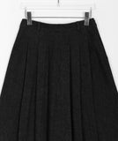 Poje Denim Pleats Brushed Midi Skirt
