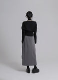 Deer long pleats skirt