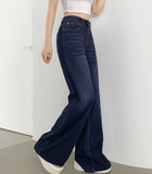 Span Hem Cutting Wide Bootcut Fit Denim Pants