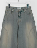 [BAONHAUS] Fillep Cut Washed Denim Pants