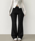 Fall Span Banding Semi Bootcut Cotton Pants