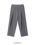 Leaf double pin tuck string wide slacks