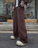 Melts velvet pintuck wide banding pants