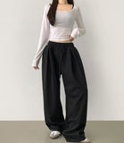 Pintuck 4-Season Wide Balloon Banding Pants