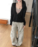 Dearly See-through Deep V-neck Cardigan