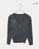Tua Ribbed Lace V-Neck Knit