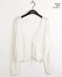 Milan Strap Boucle Crop Long Sleeve Cardigan