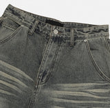 Denti damage brush denim pants