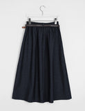 Runke Belt Denim Flare Long Skirt