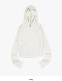 Balance incision ribbed crop hoodie