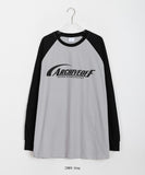 Nikkoi Printed Color Matching Raglan Long Sleeve Tee