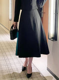 Siken Double Crop Jacket Flare Skirt Set