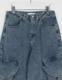 [unisex] Heromi Heart Balloon Wide Denim Pants