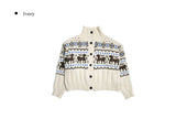 Buffy Nordic Vintage High Neck Knit Cardigan