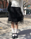 Rita Chiffon Frill Midi Skirt