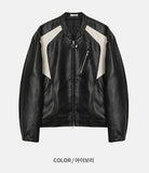 (UNISEX) Piece Color Matching Racer Jacket