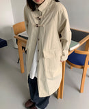 Pinna Cotton Collar Long Coat