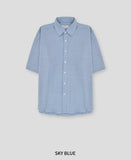 Ruffly linen short sleeve shirt