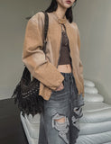 Bake Washing Cotton Biker Jacket