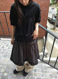Dodo Lace Puff Short Sleeve Blouse